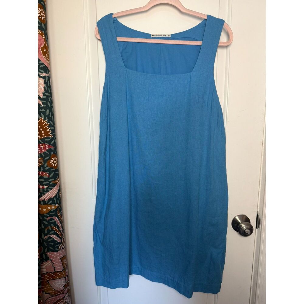 Abercrombie & Fitch Linen Blend Shift Mini Dress Vacation Resortwear Cruise